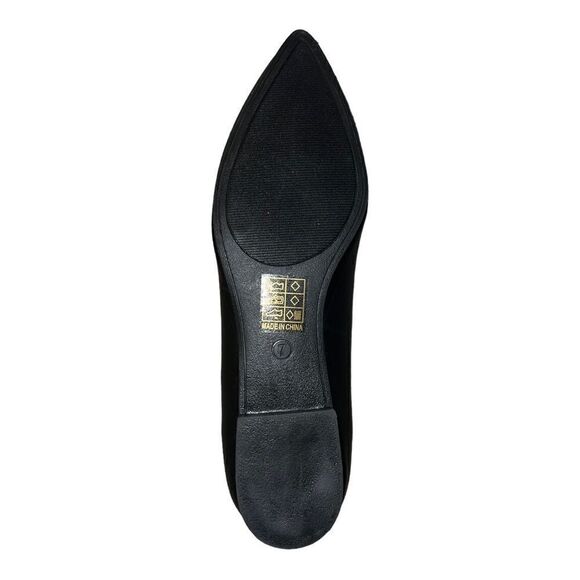 Journee Collection Womens Renzo Jeweled Flats Faux Leather Pointed Toe Black 7M - Picture 7 of 9
